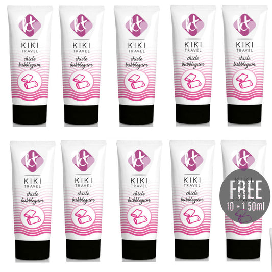 KIKÍ TRAVEL -  LUBRICANTE SABOR A CHICLE 50ML 10 + 1 GRATIS