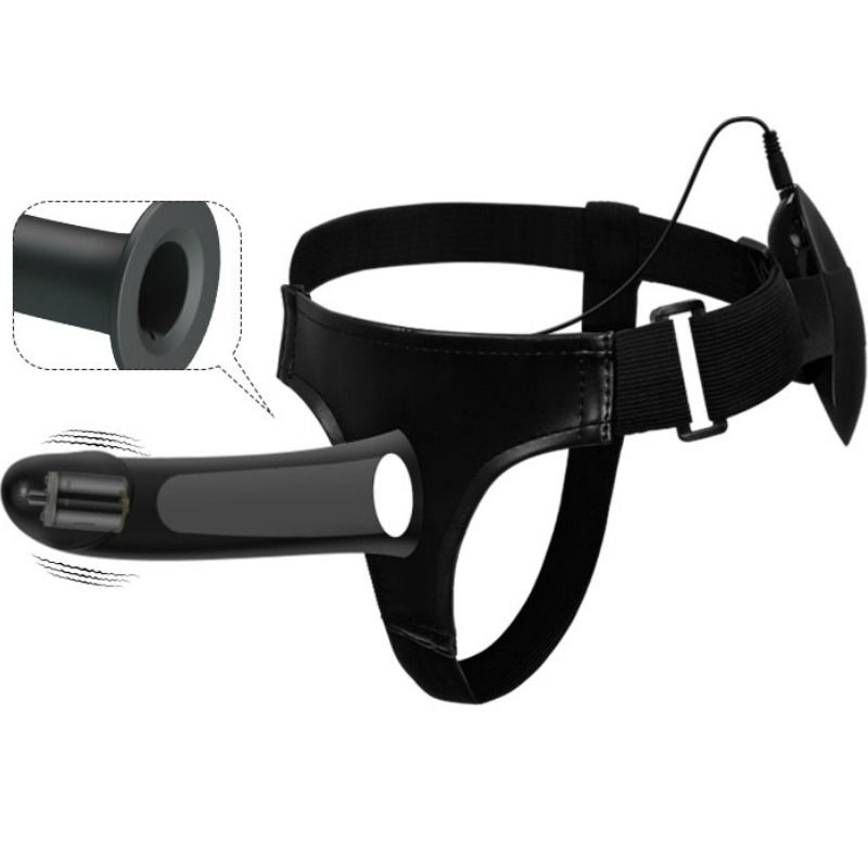 PRETTY LOVE - VITO STRAP-ON WITH HOLLOW DILDO AND VIBRATION 17.3 CM