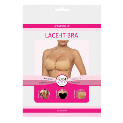 BYE-BRA - LACE-IT PUSH-UP BRACE BRACE BLACK CUP D