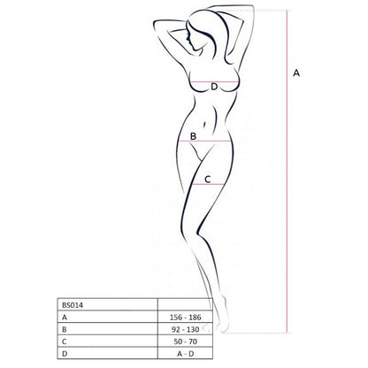 PASSION - WOMAN BS014 BODYSTOCKING ROJO TALLA ÚNICA