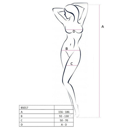 PASSION - WOMAN BS017 BODYSTOCKING BLANCO TALLA ÚNICA