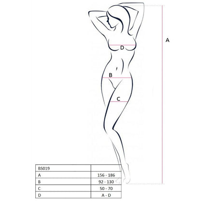 PASSION - WOMAN BS019 BODYSTOCKING BLANCO TALLA ÚNICA