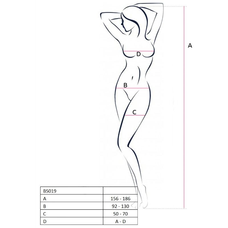 PASSION - WOMAN BS019 BODYSTOCKING BLANCO TALLA ÚNICA