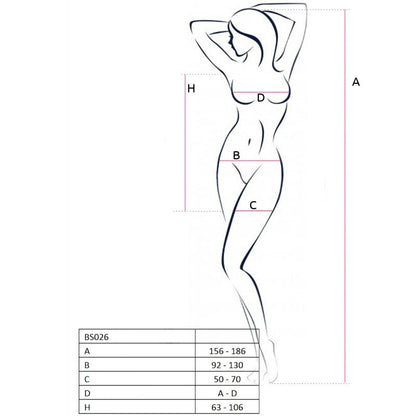 PASSION - WOMAN BS026 BODYSTOCKING ESTILO VESTIDO NEGRO TALLA ÚNICA
