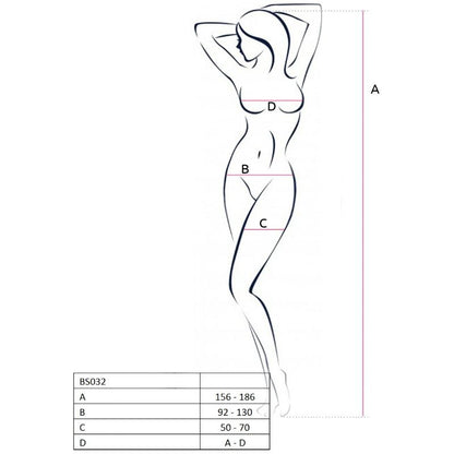 PASSION - WOMAN BS032 BODYSTOCKING NEGRO TALLA ÚNICA