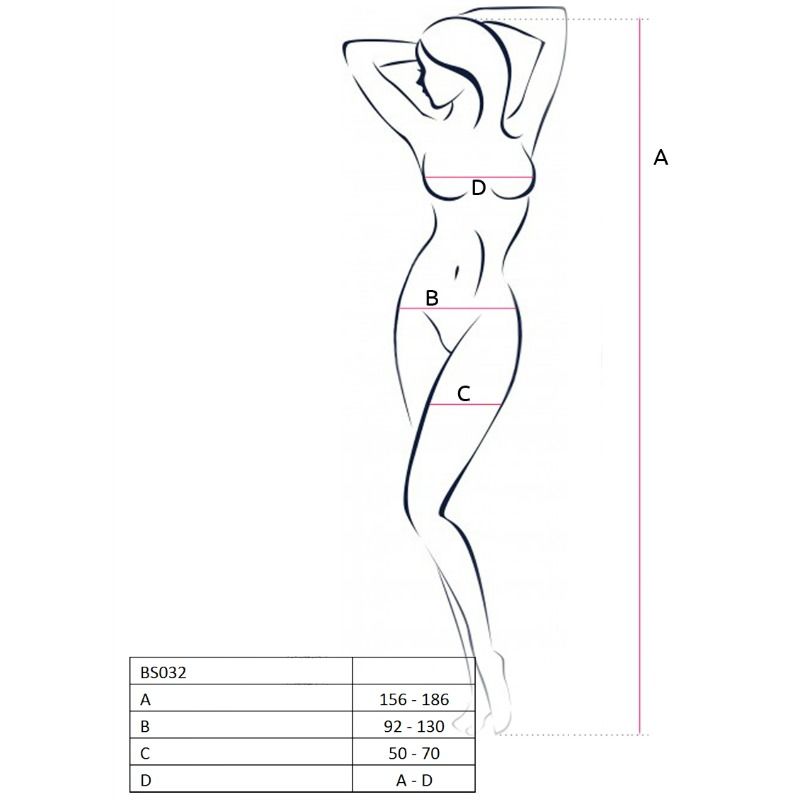 PASSION - WOMAN BS032 BODYSTOCKING ROJO TALLA ÚNICA