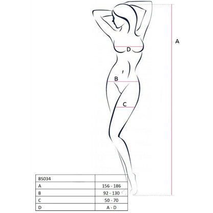 PASSION - WOMAN BS034 BODYSTOCKING BLANCO TALLA ÚNICA