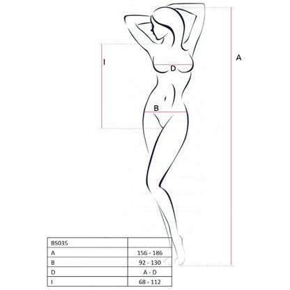 PASSION - WOMAN BS035 BODYSTOCKING BLANCO TALLA ÚNICA
