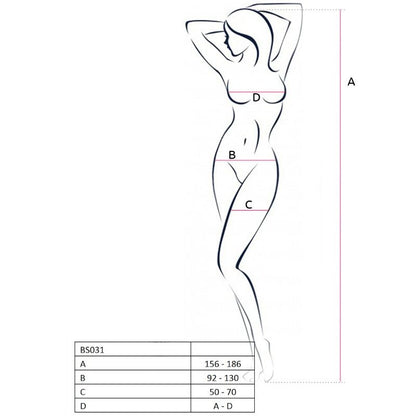 PASSION - WOMAN BS031 BODYSTOCKING ROJO TALLA ÚNICA