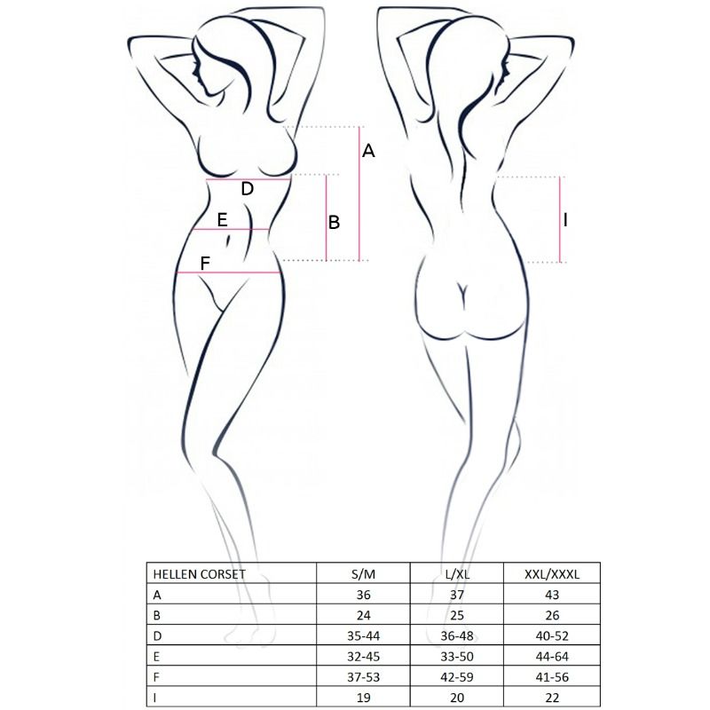 PASSION - WOMAN HELLEN CORSET BLACK SIZE L/XL