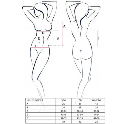 PASSION - WOMAN HELLEN CORSET BLACK SIZE L/XL