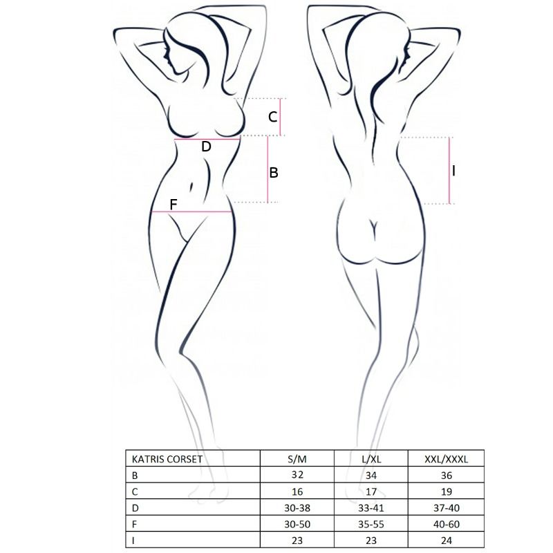 PASSION - WOMAN KATRISS BLACK CORSET SIZE L/XL