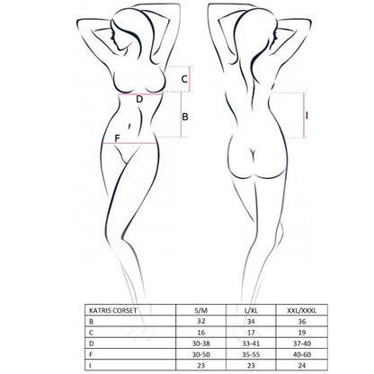 PASSION - WOMAN KATRISS BLACK CORSET SIZE L/XL