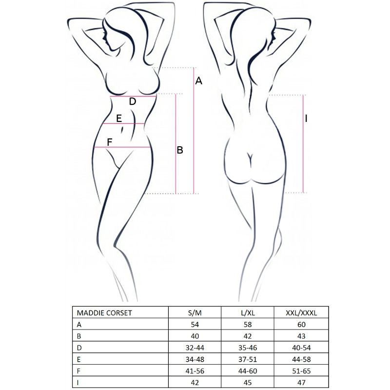 PASSION - WOMAN MADDIE CORSET BLACK SIZE S/M