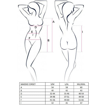 PASSION - WOMAN MADDIE CORSET BLACK SIZE S/M