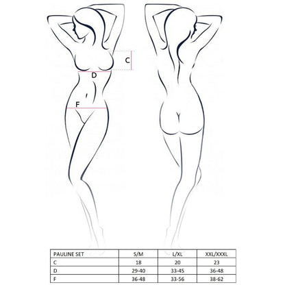 PASSION - WOMAN PAULINE 3 PIECE SET SIZE S/M