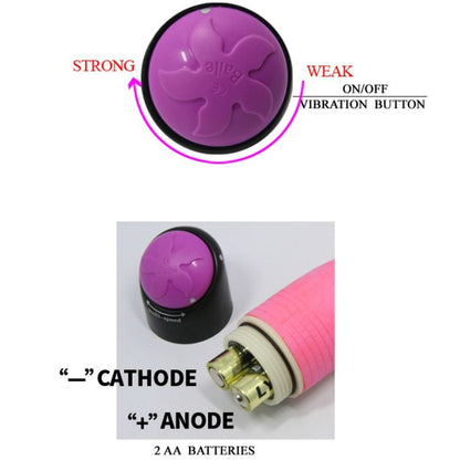 DANCE - COLORFUL SEX REALISTIC VIBRATOR PINK 23 CM