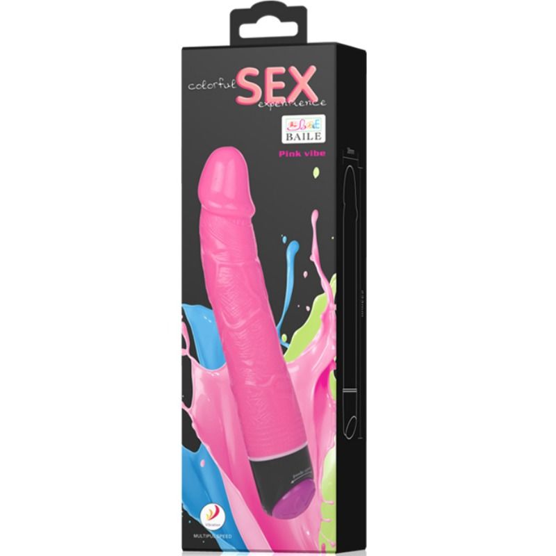 DANCE - COLORFUL SEX REALISTIC VIBRATOR PINK 23 CM