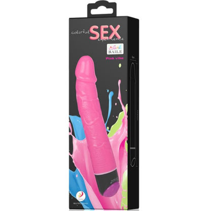 DANCE - COLORFUL SEX REALISTIC VIBRATOR PINK 23 CM