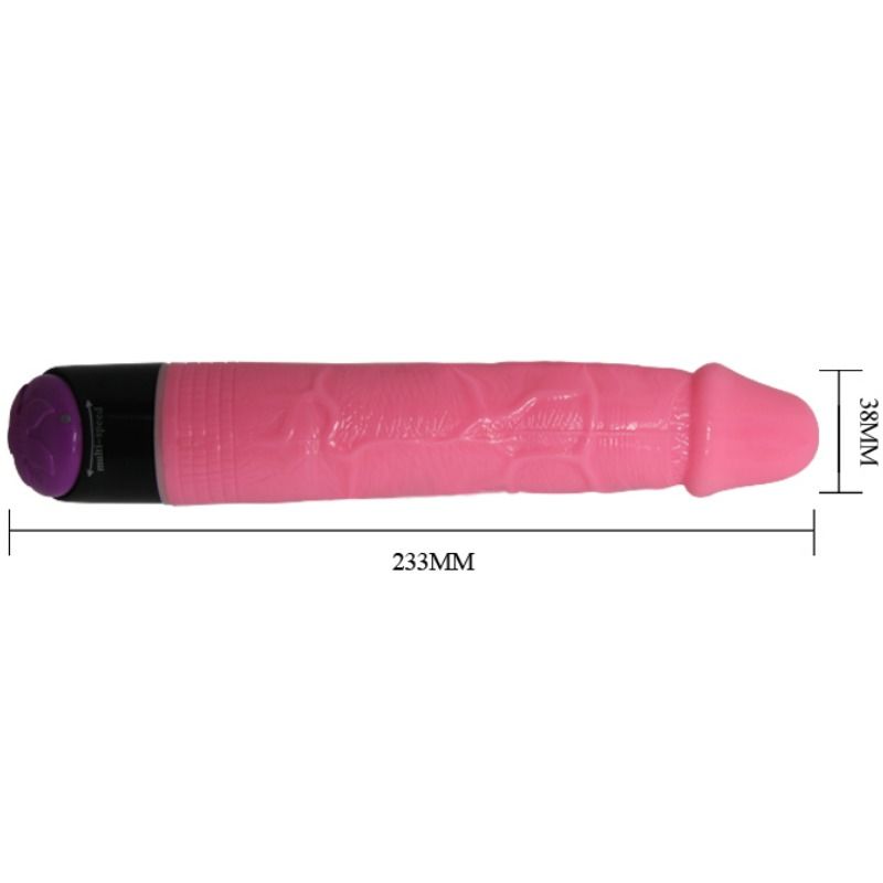 DANCE - COLORFUL SEX REALISTIC VIBRATOR PINK 23 CM