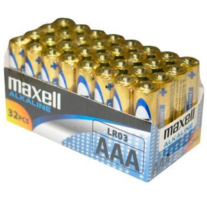 MAXELL - AAA ALKALISKA BATTERI LR03 PACK*32 BATTERIER