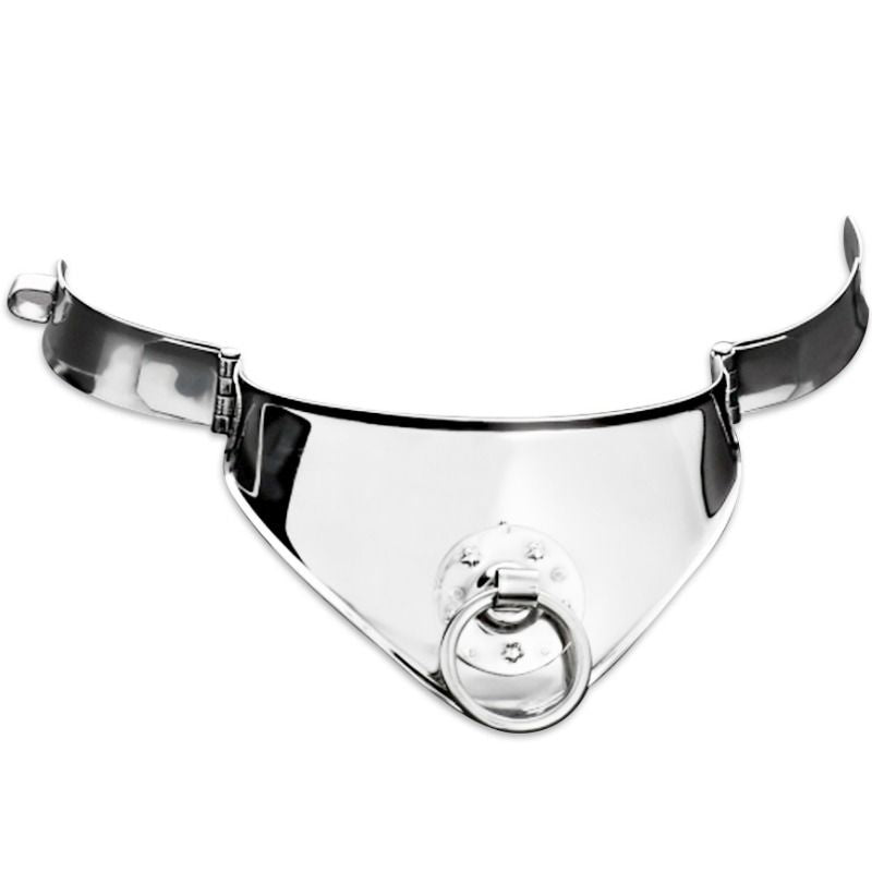 METAL HARD - RESTRAINT COLLAR WITH RING AND LOCK 12.5 CM