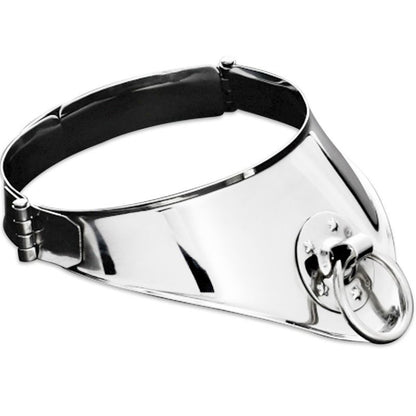 METAL HARD - RESTRAINT COLLAR WITH RING AND LOCK 12.5 CM