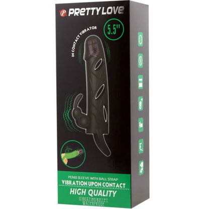 PRETTY LOVE - VIBRATING SILICONE SLEEVE 14 CM 2.0