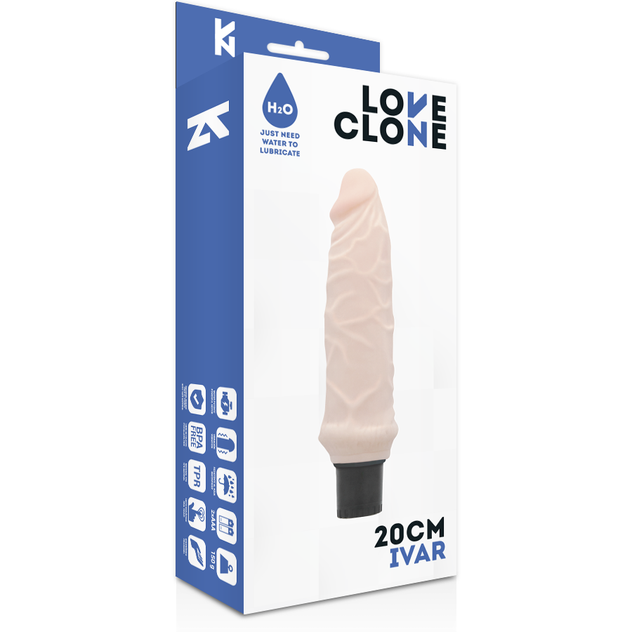 LOVECLONE - IVAR REALISTIC VIBRATOR SELF LUBRICATION 20 CM -O- 3.7 CM
