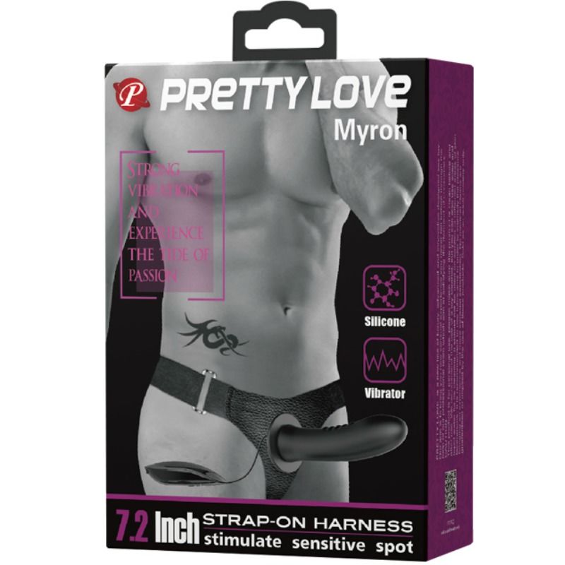 PRETTY LOVE - MYRON STRAP-ON WITH VIBRATION AND HOLLOW DILDO