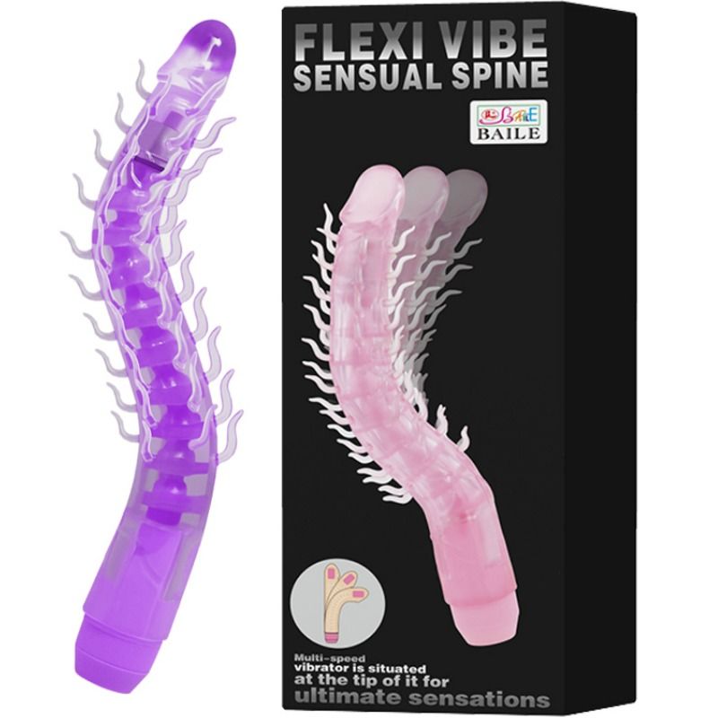 DANCE - FLEXI VIBE SENSUAL SPINE BENDABLE VIBRATING DILDO LILA 23.5 CM