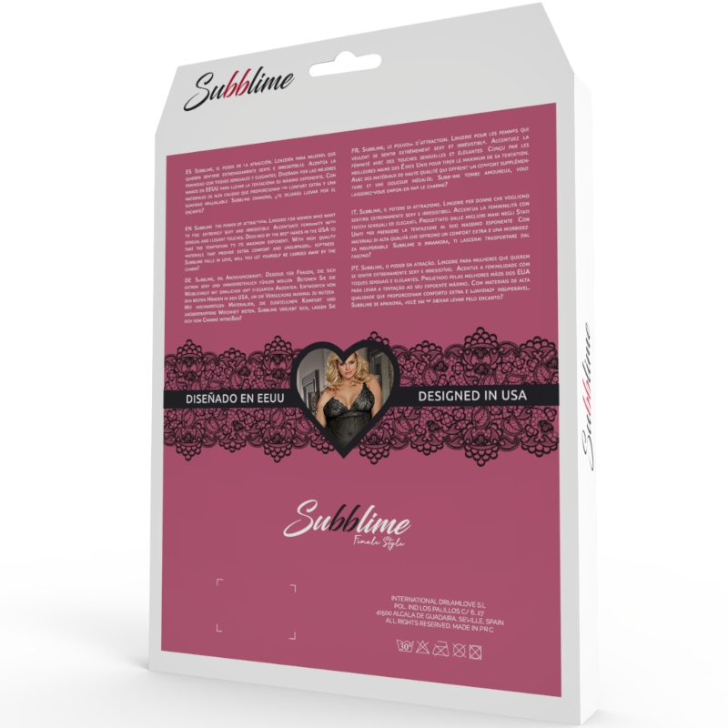 SUBBLIME - RED FLORAL LACE BABYDOLL L/XL