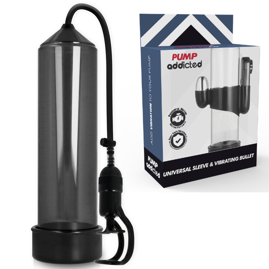 PUMP ADDICTED - BOMBA ERECÇÃO RX5 PRETA COM VIBRADOR