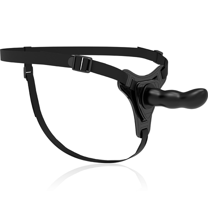 ARNÊS SUBMISSO FETICHE - SILICONE PRETO PONTO G 16 CM