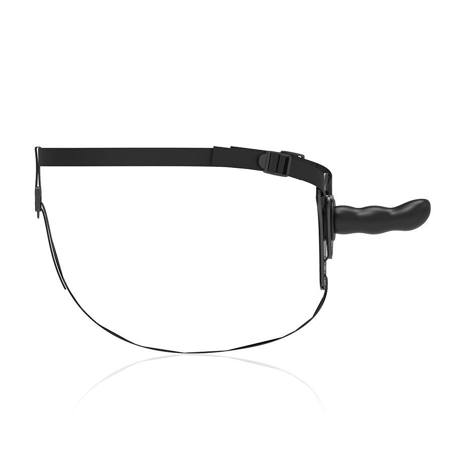 ARNÊS SUBMISSO FETICHE - SILICONE PRETO PONTO G 16 CM
