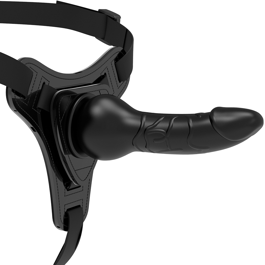 ARNÊS PARA SUBMISSO FETICHE - SILICONE PRETO REALISTA 16 CM
