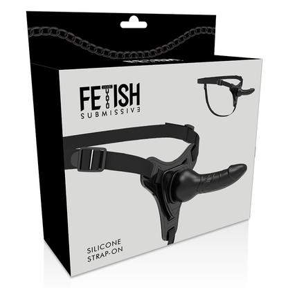 ARNÊS PARA SUBMISSO FETICHE - SILICONE PRETO REALISTA 16 CM