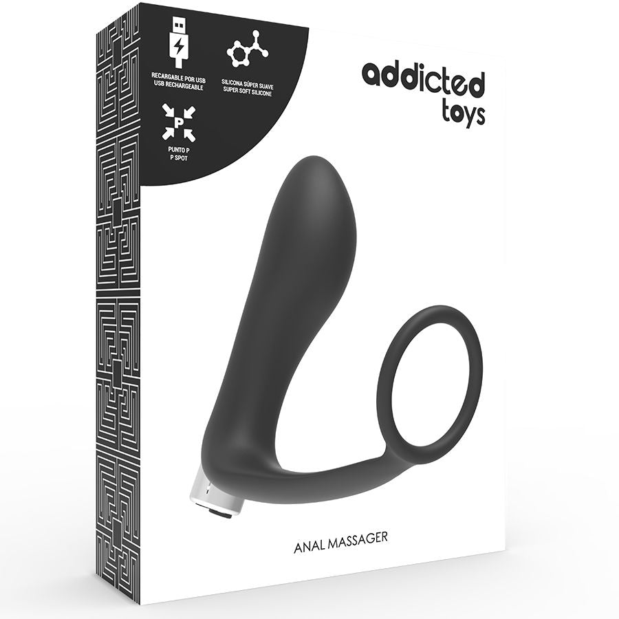 Joguines addictes: model de vibrador prostàtic recarregable 1 - negre