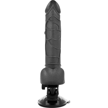 BASECOCK - BLACK REMOTE CONTROL REALISTIC VIBRATOR WITH TESTICLES 19.5 CM -OR- 4 CM