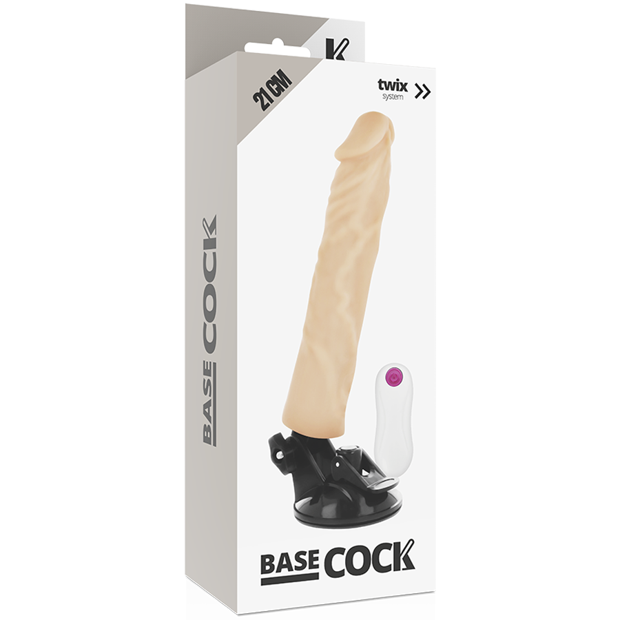 BASECOCK - VIBRADOR REALÍSTICO CONTROL REMOTO NATURAL 21 CM -O- 4 CM
