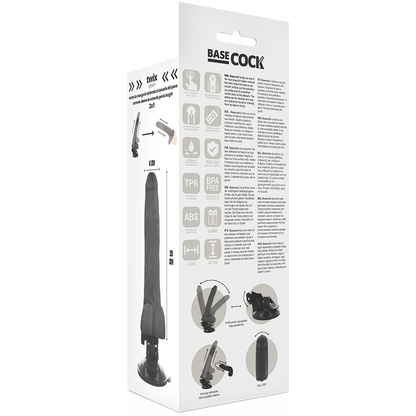 BASECOCK - VIBRADOR REALÍSTICO CONTROL REMOTO NATURAL CON TESTÍCULOS 20 CM -O- 4 CM