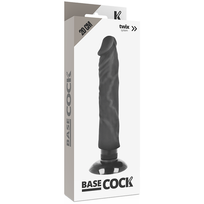 BASECOCK - REALISTIC VIBRATOR 2-1 NATURAL BLACK 20 CM -O- 4 CM