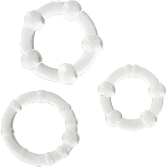 Set creacions: joc tres anells de penis transparents