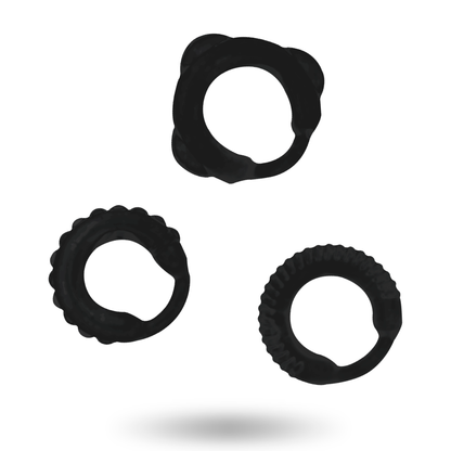 Addicte Toys - Set 3 anells de penis negre