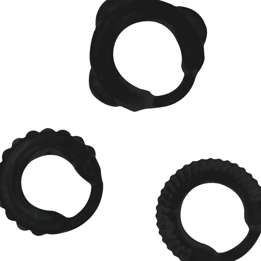 Addicte Toys - Set 3 anells de penis negre