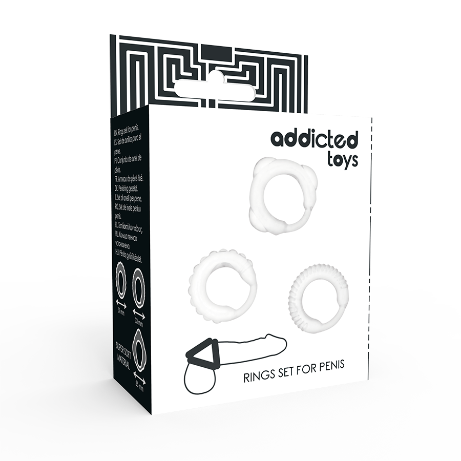 ADDICTED TOYS - CONJUNTO 3 ANÉIS DE PÉNIS CLEAR