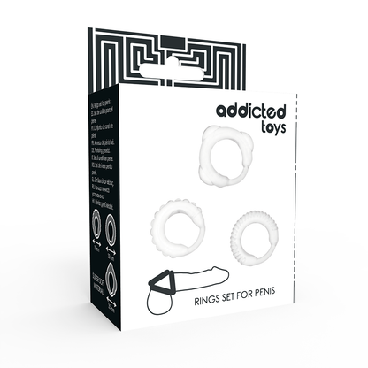 ADDICTED TOYS - CONJUNTO 3 ANÉIS DE PÉNIS CLEAR