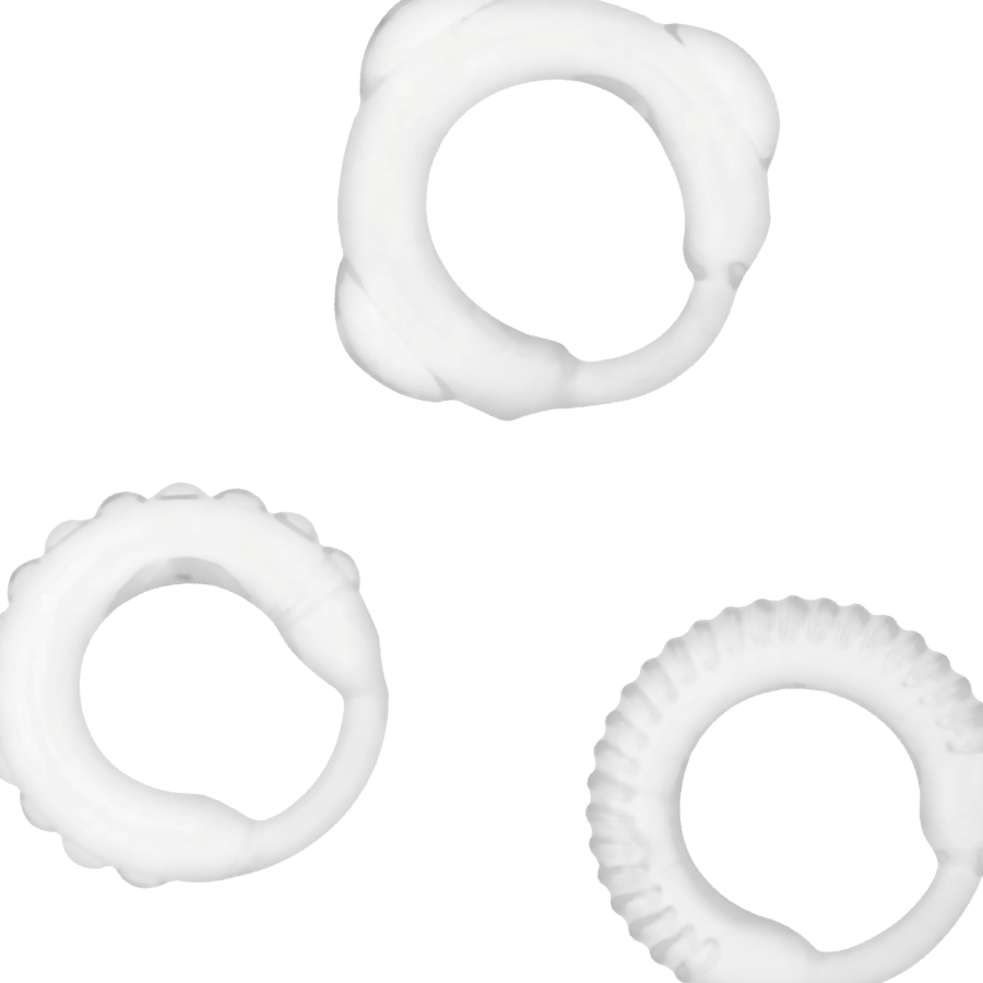 ADDICTED TOYS - CONJUNTO 3 ANÉIS DE PÉNIS CLEAR