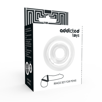 ADDICTED TOYS - POTENZ CONJUNTO ANÉIS PÉNIS TRANSPARENTE