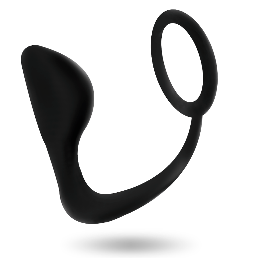Joguines addictes: endoll anal amb anell de penis negre
